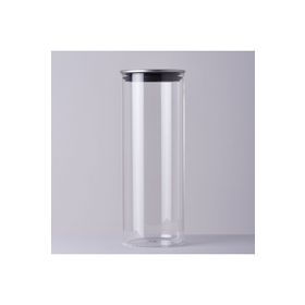 Linens Basic Cam Metal Kapak 10x10x28 cm Kavanoz