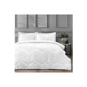 Linens Borneo Beyaz Çift Kişilik Yatak Örtüsü Seti