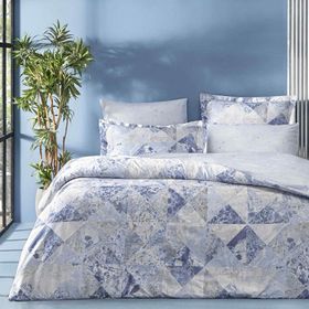 Linens Elation Pamuk Saten Mavi 200x220 cm Çift Kişilik Nevresim Takımı