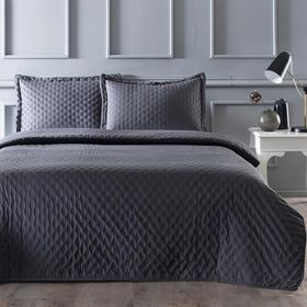 Linens Gardenia Antrasit Çift Kişilik Yatak Örtüsü Seti