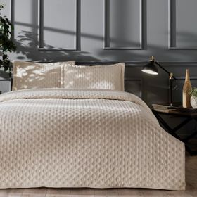 Linens Gardenia Bej Çift Kişilik Yatak Örtüsü Seti