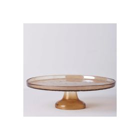 Linens Gleam Cam 32 CM Amber Ayaklı Servis