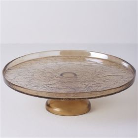 Linens Gleam Cam 32 CM Amber Ayaklı Servis