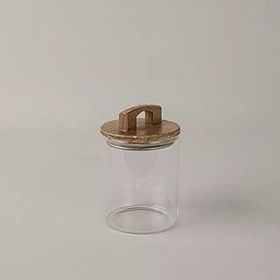 Linens Handle Cam Akasya Kapak 10x10x14 cm Kavanoz