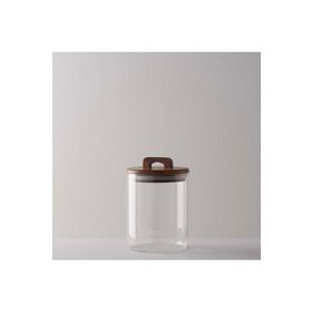 Linens Handle Cam Akasya Kapak 10x10x14 cm Kavanoz