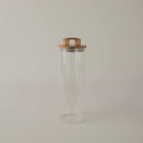 Linens Handle Cam Akasya Kapak 10x10x30 cm Kavanoz