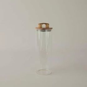 Linens Handle Cam Akasya Kapak 10x10x30 cm Kavanoz