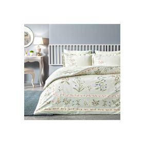 Linens Jumble Pamuk Saten Yeşil Çift Kişilik Nevresim Takımı