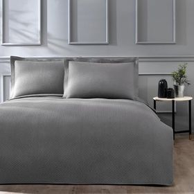 Linens Mist Gri Tek Kişilik Yatak Örtüsü Seti