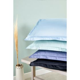 Linens Mix Match İndigo Pamuk Saten 2'li Volanlı Yastık Kılıfı Seti