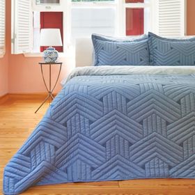 Linens Vita Mavi Çift Kişilik Yatak Örtüsü Seti