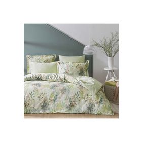 Linens Wisteria Pamuk Saten Yeşil Çift Kişilik Nevresim Takımı