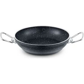 Lines Menemen Aşkı Cam Kapaklı 26 cm Siyah Granit Tava