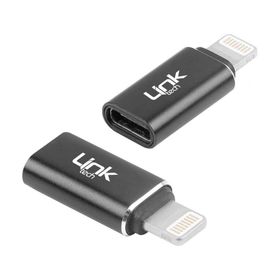 Link Tech Siyah O190 Type-C to Lightning Dönüştürücü Metal Adaptör