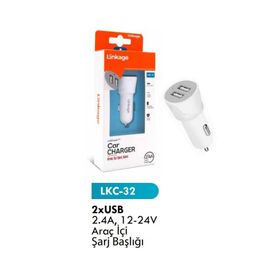 Linkage LKC-32 2,4A/12 14 W 2XUSB Metal Araç İçi Şarj Başlığı