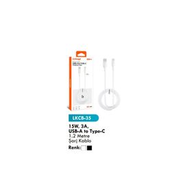 Linkage LKCB-35 15W 3A USB-A to Type-C 1.2 mt Şarj Kablosu
