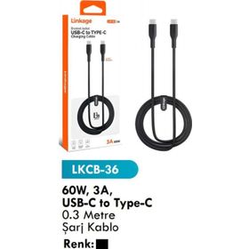 Linkage LKCB-36 60W 3A USB-C to Type-C 0.3 mt Şarj Kablo