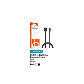 Linkage LKCB-43 USB-A to Lightning Kırılmaz Esnek Şarj Kablo