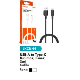 Linkage LKCB-44 USB-A to Type-C Kırılmaz Esnek Şarj Kablosu