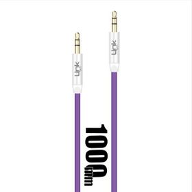 Linktech A585 3.5 mm 1 mt Mor AUX Ses Kablosu