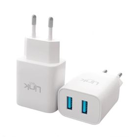 Linktech C206 Beyaz Çift USB Çıkışlı 10W 2.1A Şarj Aleti