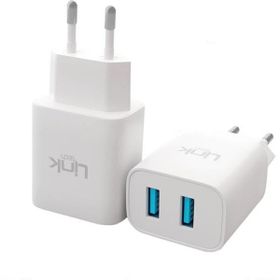 Linktech C206 Beyaz Çift USB Çıkışlı 10W 2.1A Şarj Aleti