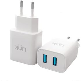 Linktech C206 Beyaz Çift USB Çıkışlı 10W 2.1A Şarj Aleti