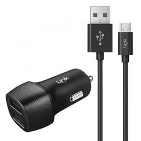 Linktech C491 2.4A 2X USB Araç Şarj Aleti ve Micro USB Kablo Set