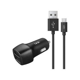 Linktech C491 2.4A 2X USB Araç Şarj Aleti ve Micro USB Kablo Set