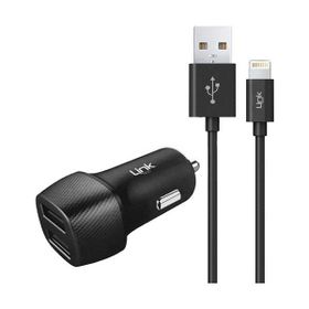 Linktech C492 2.4A 2x USB Araç Şarj Aleti ve Lightning USB Kablo Set