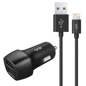 Linktech C492 2.4A 2x USB Araç Şarj Aleti ve Lightning USB Kablo Set
