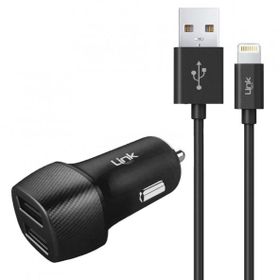 Linktech C492 2.4A 2x USB Araç Şarj Aleti ve Lightning USB Kablo Set