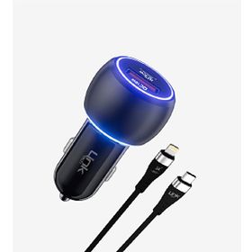 Linktech C685 Premium 60W PD30+ 30W Quick MFI Lightning PD Kablolu Araç Şarj Aleti