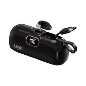Linktech EP54 Strong Eco Friendly Lightning 4800 mAh Lityum Polimer Siyah Mini Powerbank