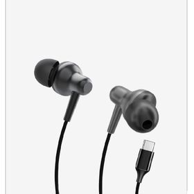 Linktech H676 Premium Siyah Metal Süper Bas Silikonlu Kulak İçi Type-C Kablolu Kulaklık