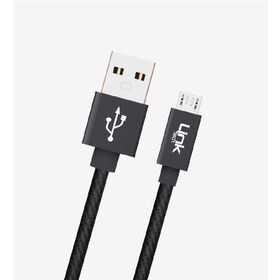 Linktech K542 Safe Fast 30 cm Örgülü Metal Başlı Siyah Micro USB Powerbank Şarj Kablosu