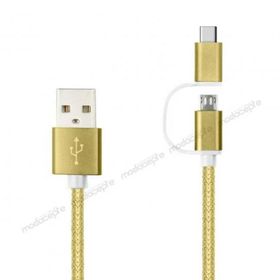 Linktech K556 2in1 Micro USB + Type-C 1.2 mt Şarj ve Data Kablosu