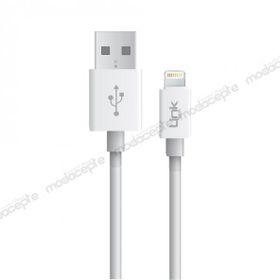 Linktech K559 2.4A 1 mt Beyaz Lightning Şarj ve Data Kablosu