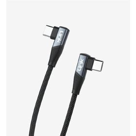 Linktech K595 Örgülü Dirsekli Metal Başlı 150 cm Type-C Type-C 3 A 60 W Mavi Şarj Kablosu