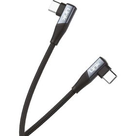 Linktech K595 Safe 60W 1.5 m Type-C-Type-C 90 Derece Data Şarj Kablosu