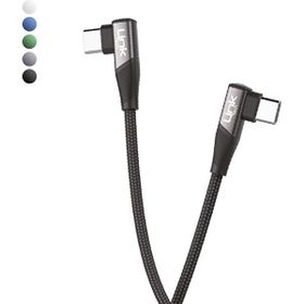 Linktech K595 Safe Mavi 60W 1.5 mt Type-C-Type-C 90 Derece Data Şarj Kablosu