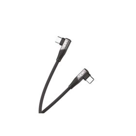 Linktech K595 Safe Siyah 60W 1.5 mt Type-C-Type-C 90 Derece Data Şarj Kablosu