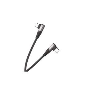 Linktech K595 Safe Siyah 60W 1.5 mt Type-C-Type-C 90 Derece Data Şarj Kablosu