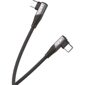 Linktech K595 Safe Siyah 60W 1.5 mt Type-C-Type-C 90 Derece Data Şarj Kablosu