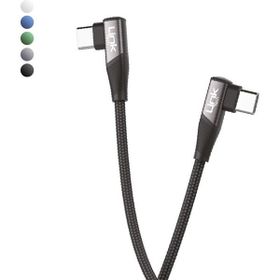 Linktech K595 Safe Siyah 60W 1.5 mt Type-C-Type-C 90 Derece Data Şarj Kablosu