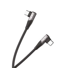 Linktech K595 Safe Siyah 60W 1.5 mt Type-C-Type-C 90 Derece Data Şarj Kablosu