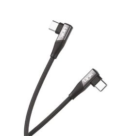 Linktech K595 Safe Siyah 60W 1.5 mt Type-C-Type-C 90 Derece Data Şarj Kablosu