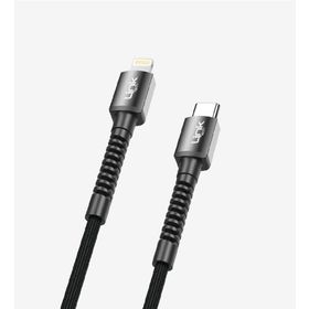 Linktech K599 Safe Fast 1 mt 3 A Örgülü PD Type-C Mavi Lightning Şarj Kablosu