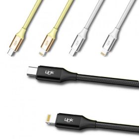 Linktech K599 Type-C To Lightning 3A 1 m Örgü Metal Başlı Şarj ve Data Kablosu