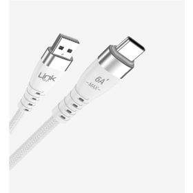 Linktech K654 Premium 120 W Örgülü Metal Başlı Type-C Şarj Kablosu